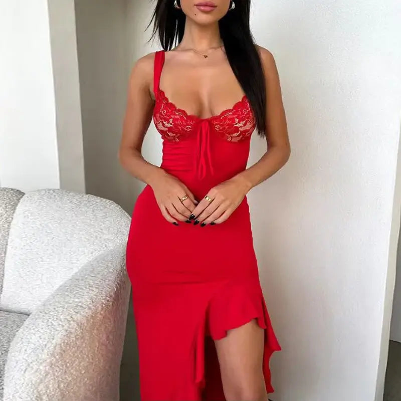 DAHLIA RUFFLE MAXI DRESS