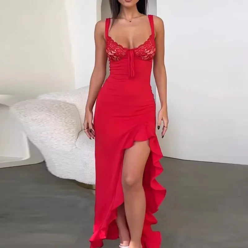 DAHLIA RUFFLE MAXI DRESS