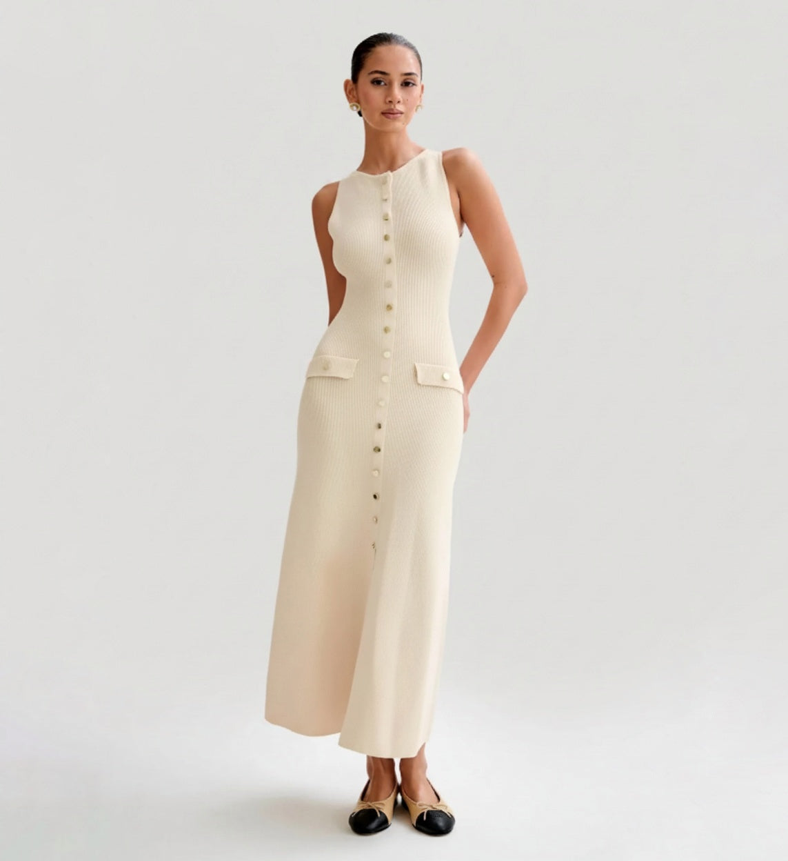 Midi Dress Beige