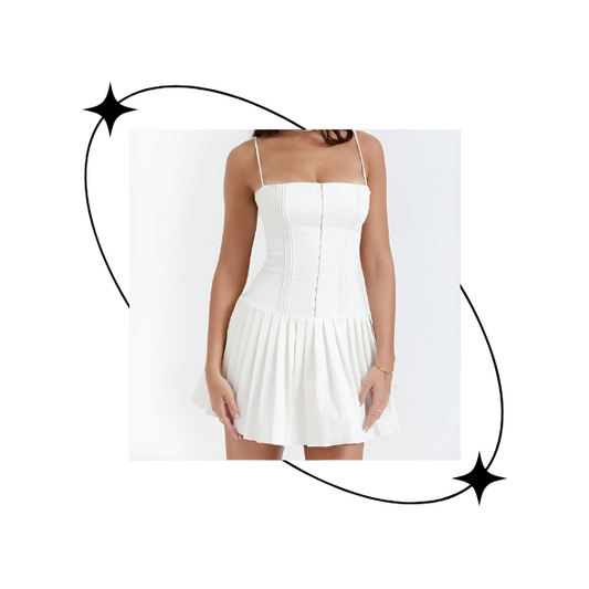 LYDIA PLEATED MINI DRESS