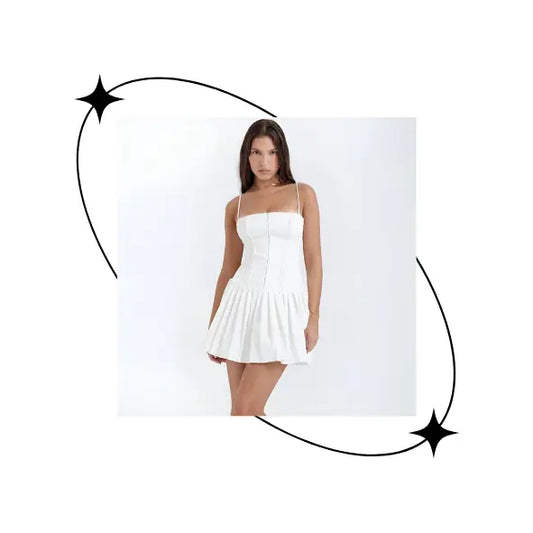 LYDIA PLEATED MINI DRESS