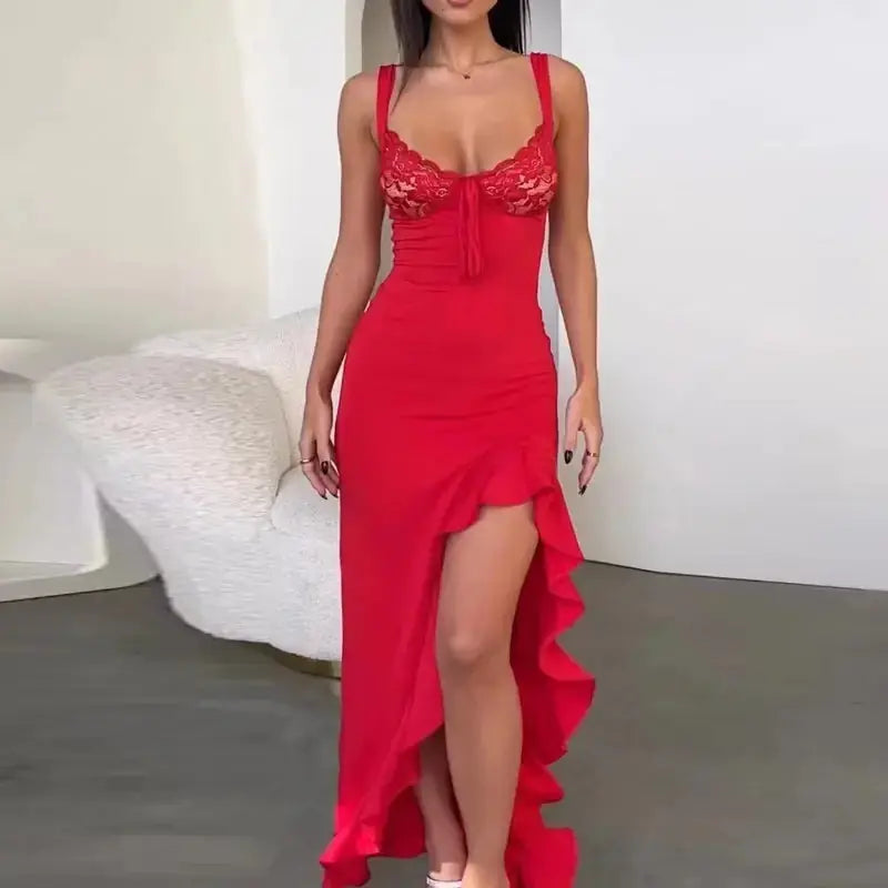 DAHLIA RUFFLE MAXI DRESS