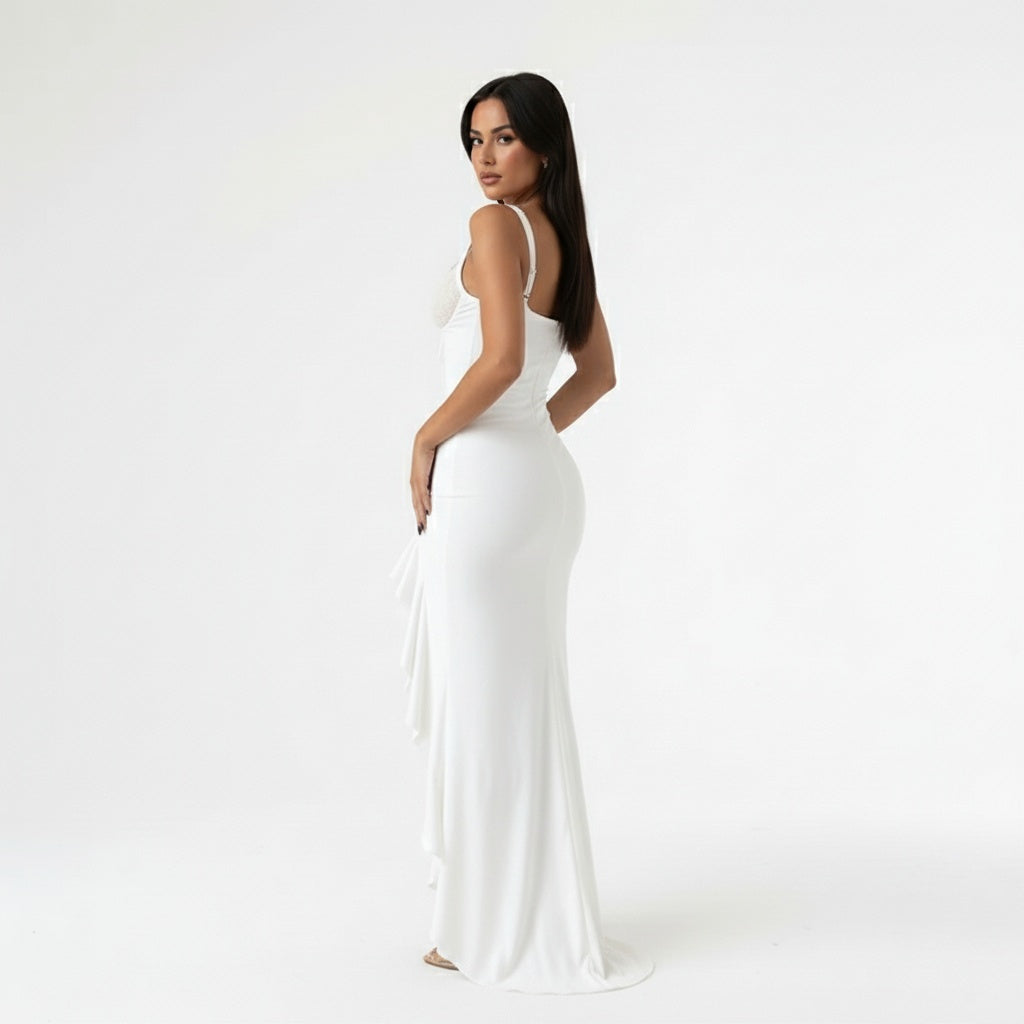 DAHLIA RUFFLE MAXI DRESS