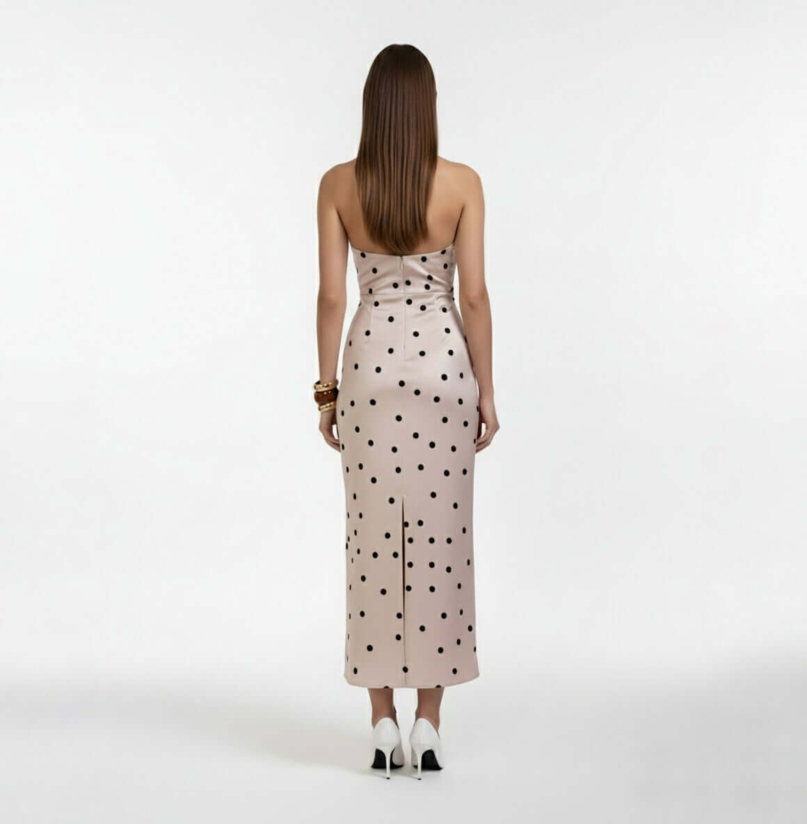 PALAZZO SPOTTED MIDI DRESS