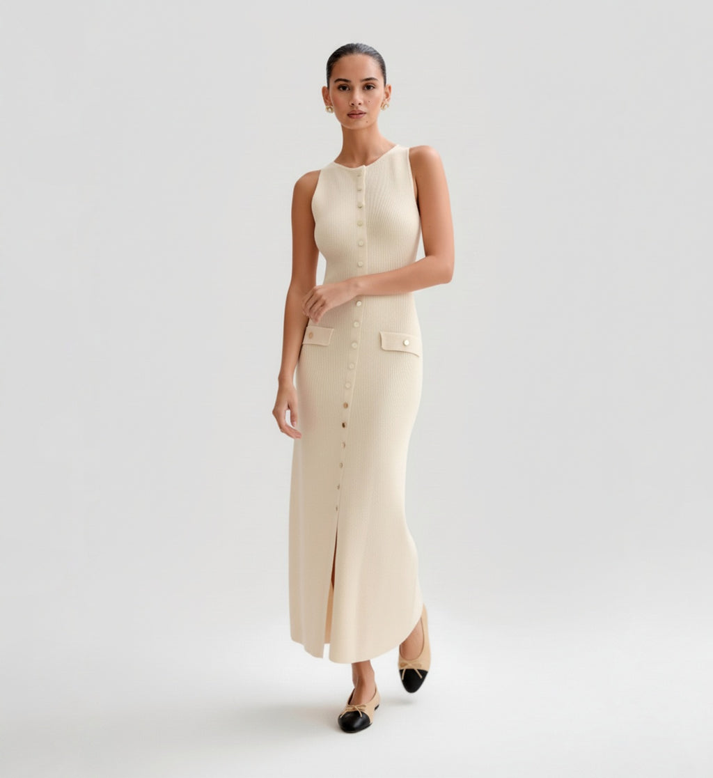 Midi Dress Beige