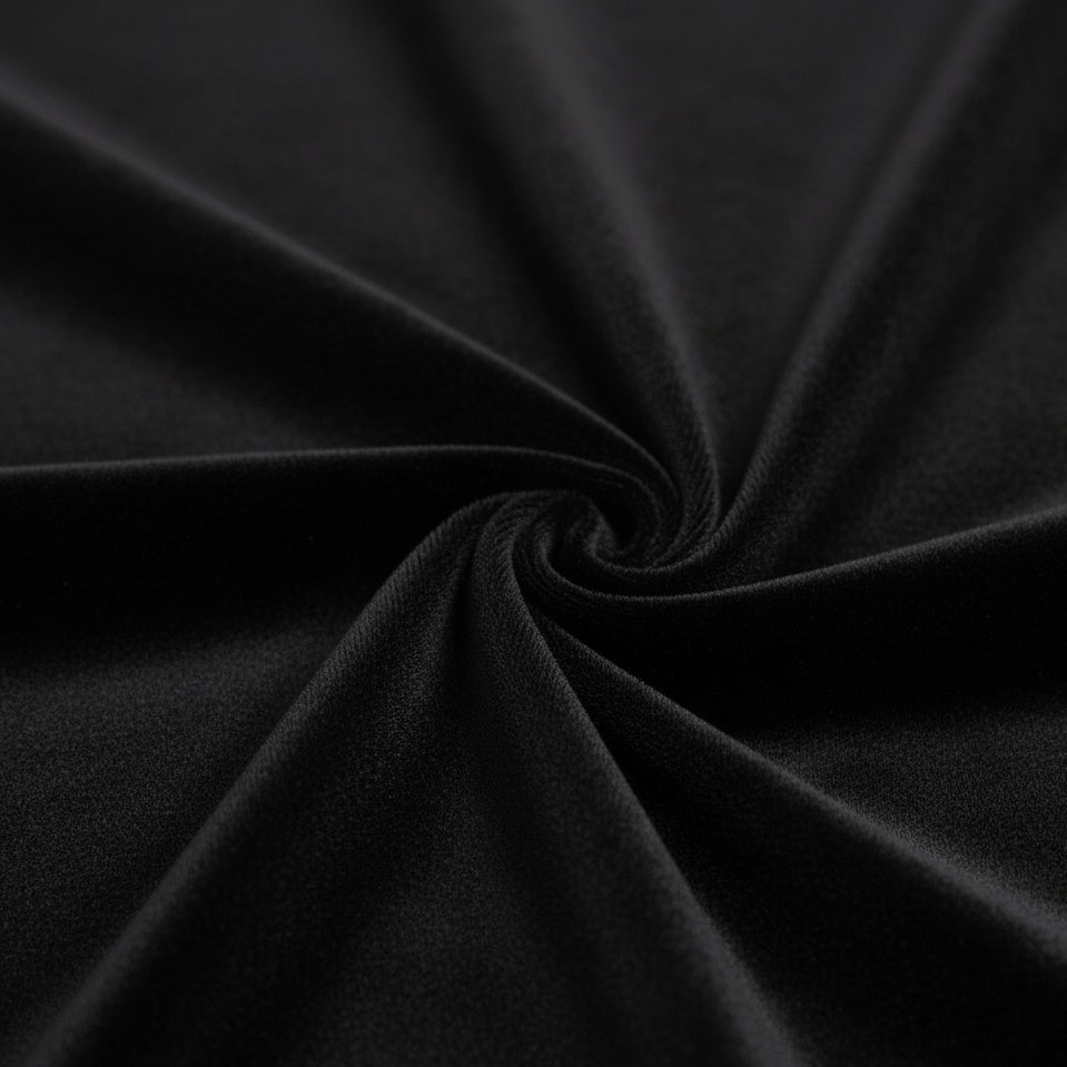 Close-up of Black fabric with a swirl pattern