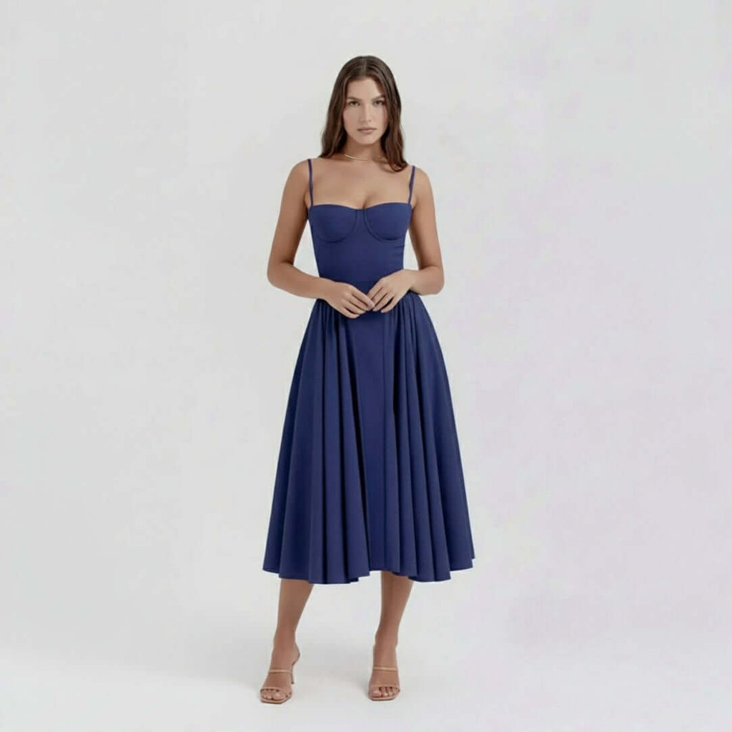 OPHELIA BLUE MIDI DRESS