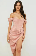 LUCIAN OFF-SHOULDER MIDI DRESS